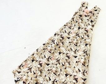 1930s Printed Glitter Taffeta Gown with Corsage