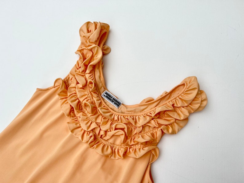 Donald Brooks Peach Ruffle Slip image 6