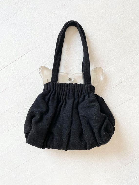 1940s Black Bag with Lucite Frame - image 5