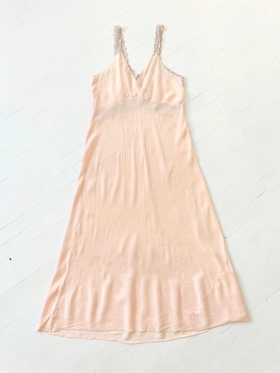 1940s Pink Rayon Slip Dress with Eyelet Trim - image 5