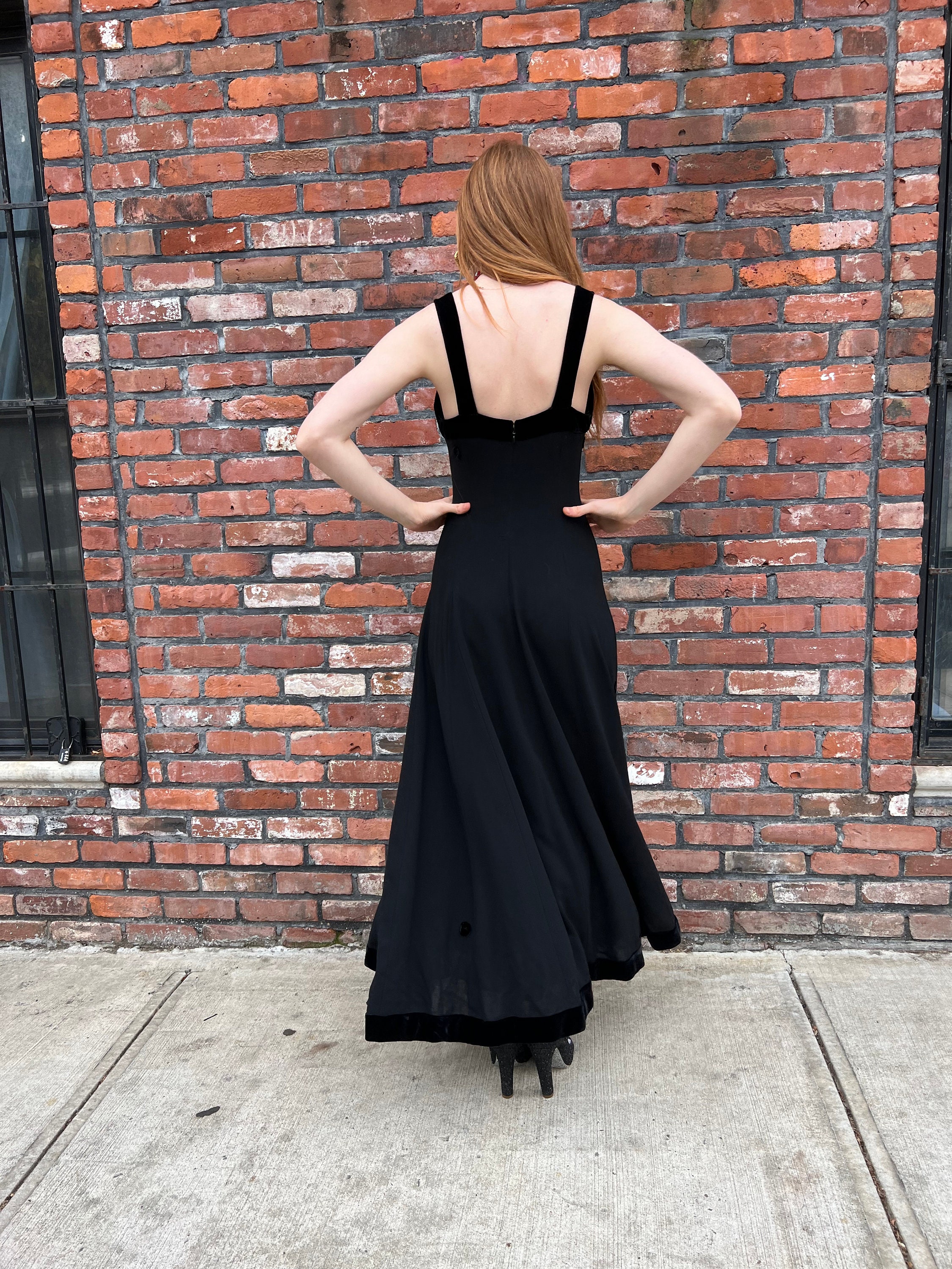 1990s Chanel Wool and Velvet Dress - Etsy