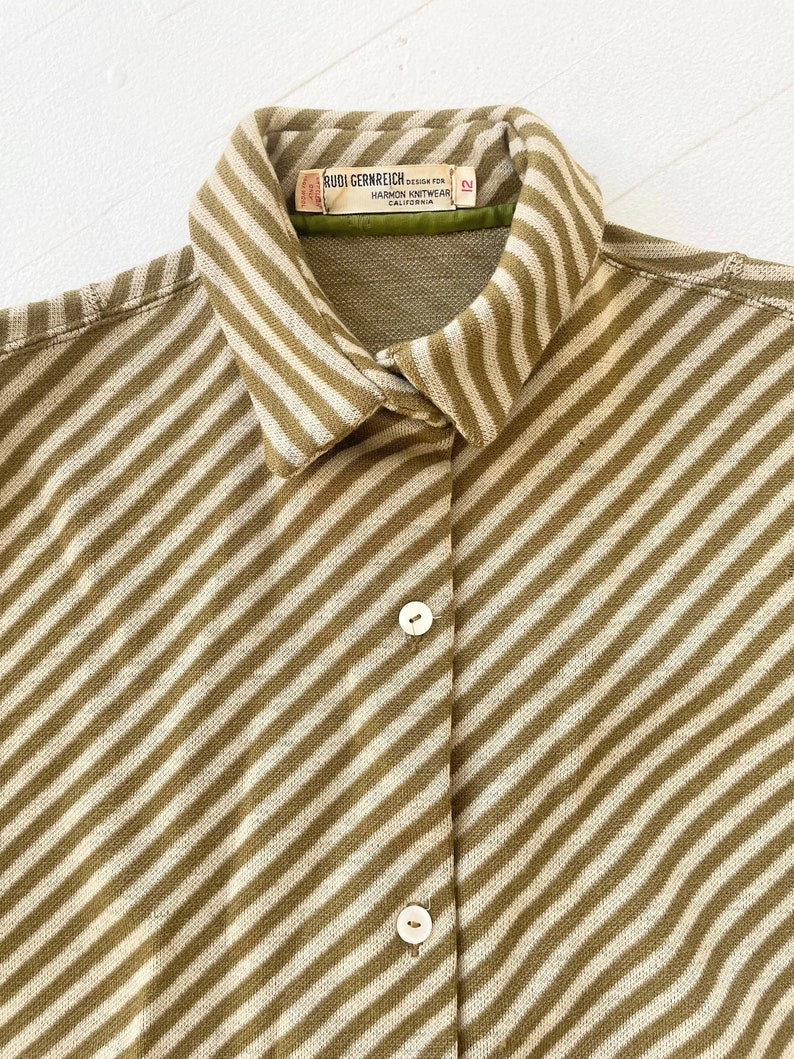 1960s Rudi Gernreich Diagonal Striped Wool Shirt image 2