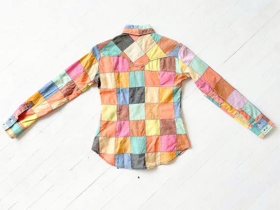 1970s Patchwork Dagger Collar Shirt - image 4