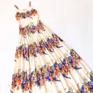 1930s Floral Rayon Dress image 1