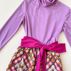 1970s Purple Patterned Paillette Maxi Dress image 2
