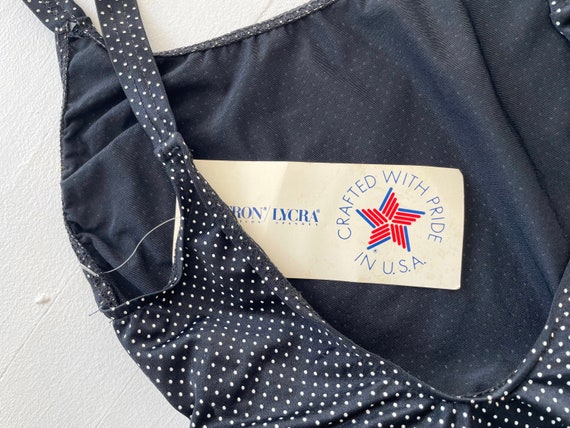 1980s Dotted Black High Cut Swimsuit - Gem