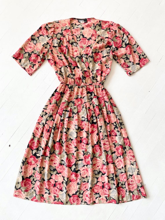 1980s Rose Print Dress - image 3