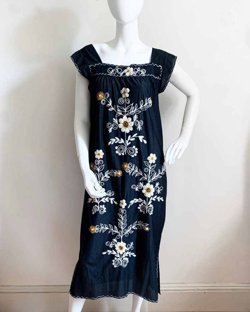 Vintage Embroidered Floral Dress image 1