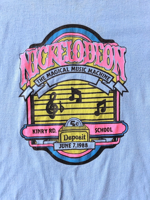 1980s Blue Nickelodeon T-Shirt - image 2