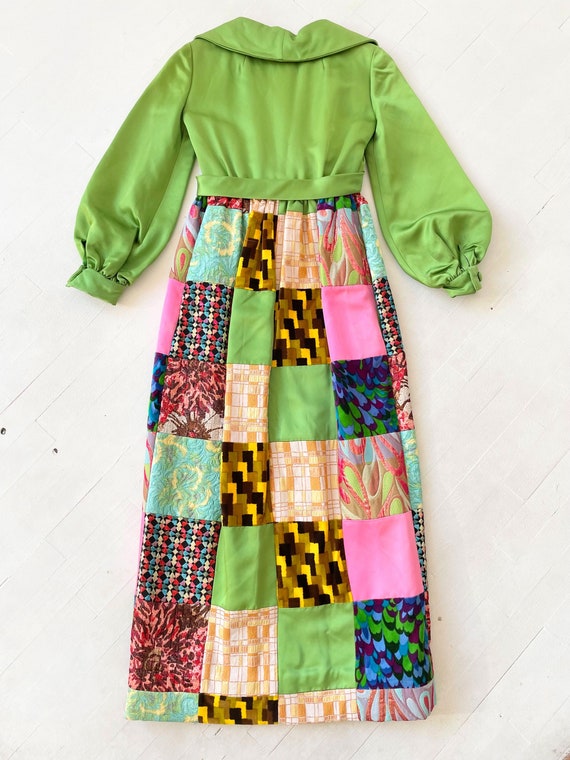 1960s Malcolm Starr Metallic Patchwork Party Gown - image 5
