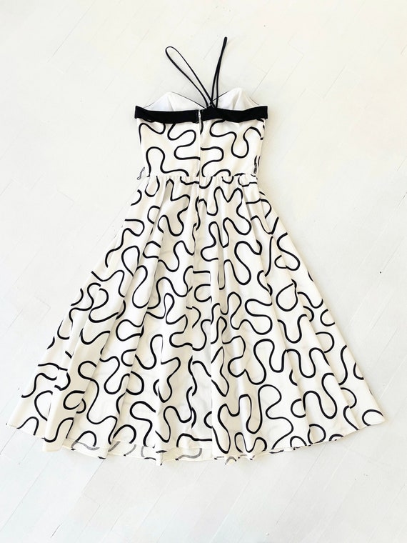 1980s Squiggle Print Party Dress - image 4