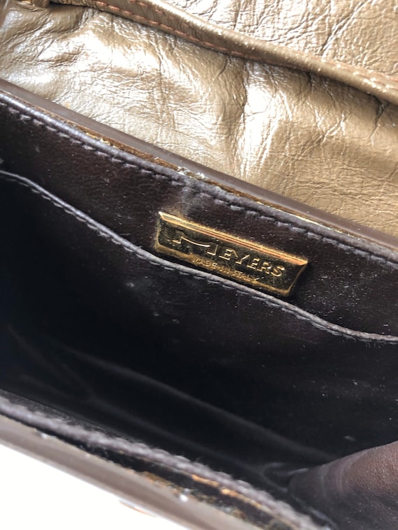 1970s Italian Brown Woven Leather + Plexiglass Bag - image 6