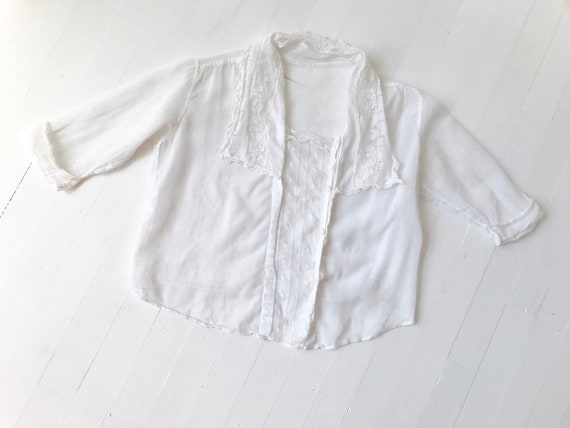 Antique Victorian White Cotton Lace Blouse