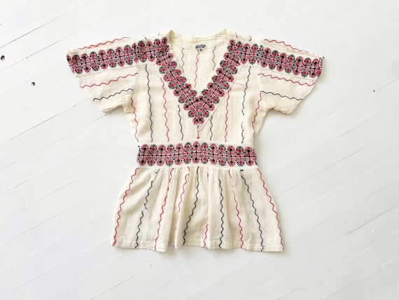 1970s Embroidered Indian Cotton Gauze Top - image 3