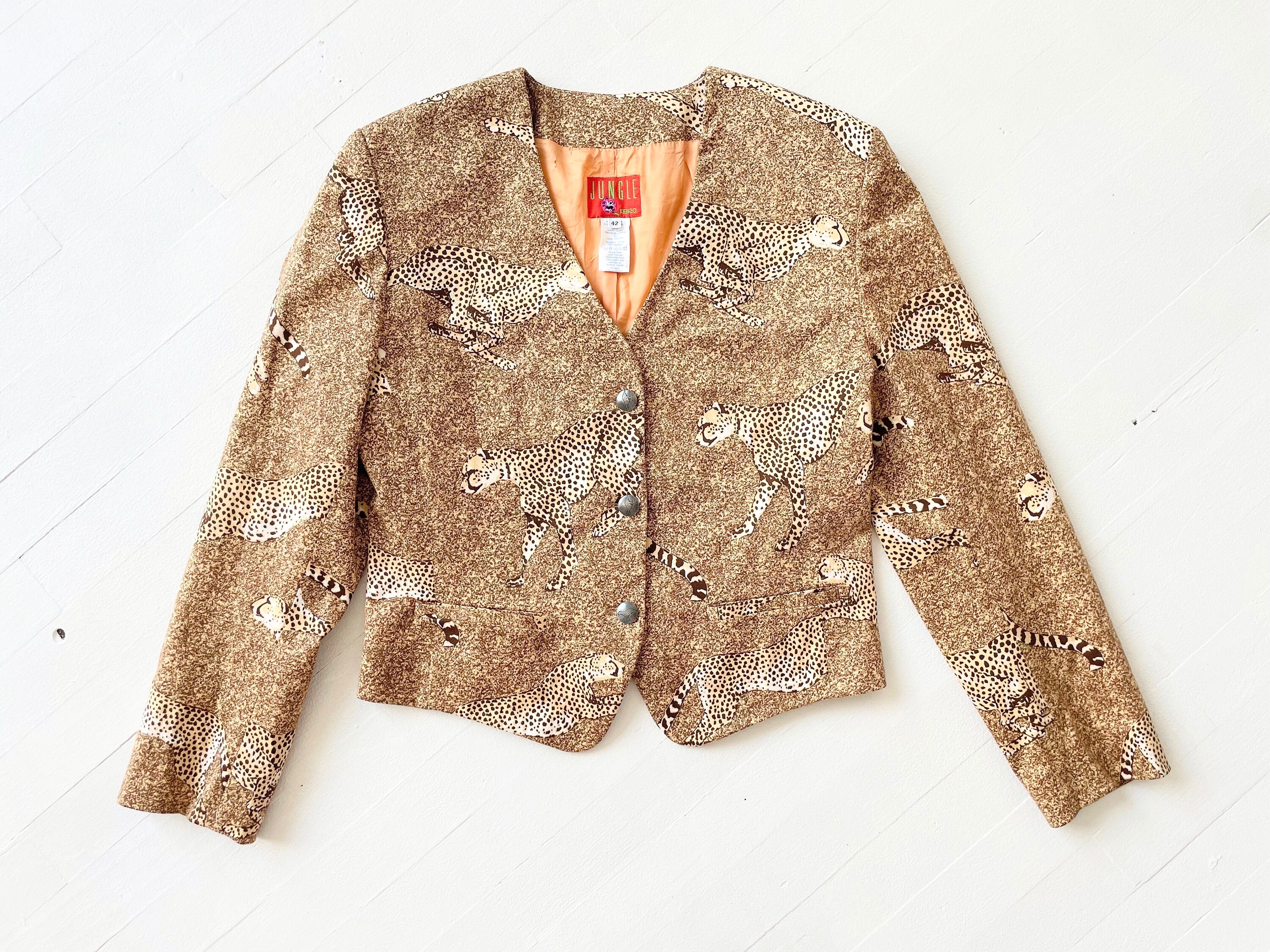 Veste Kenzo Jungle des annees 80 a imprime guepard Etsy France