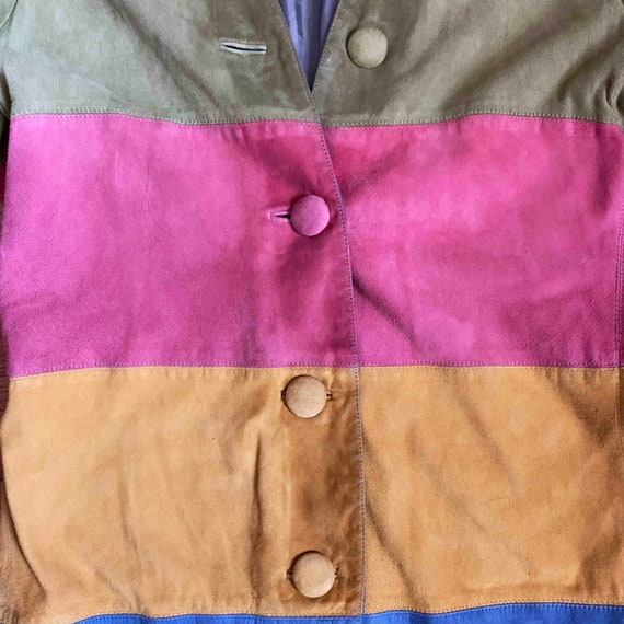 1990s Salvatore Ferragamo Rainbow Suede Jacket - Etsy Denmark