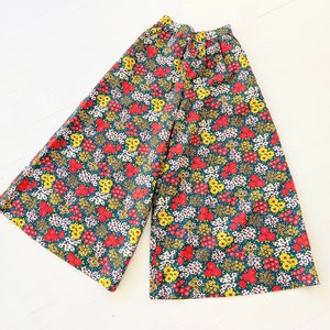 1970s Floral Print Wide Leg Pants