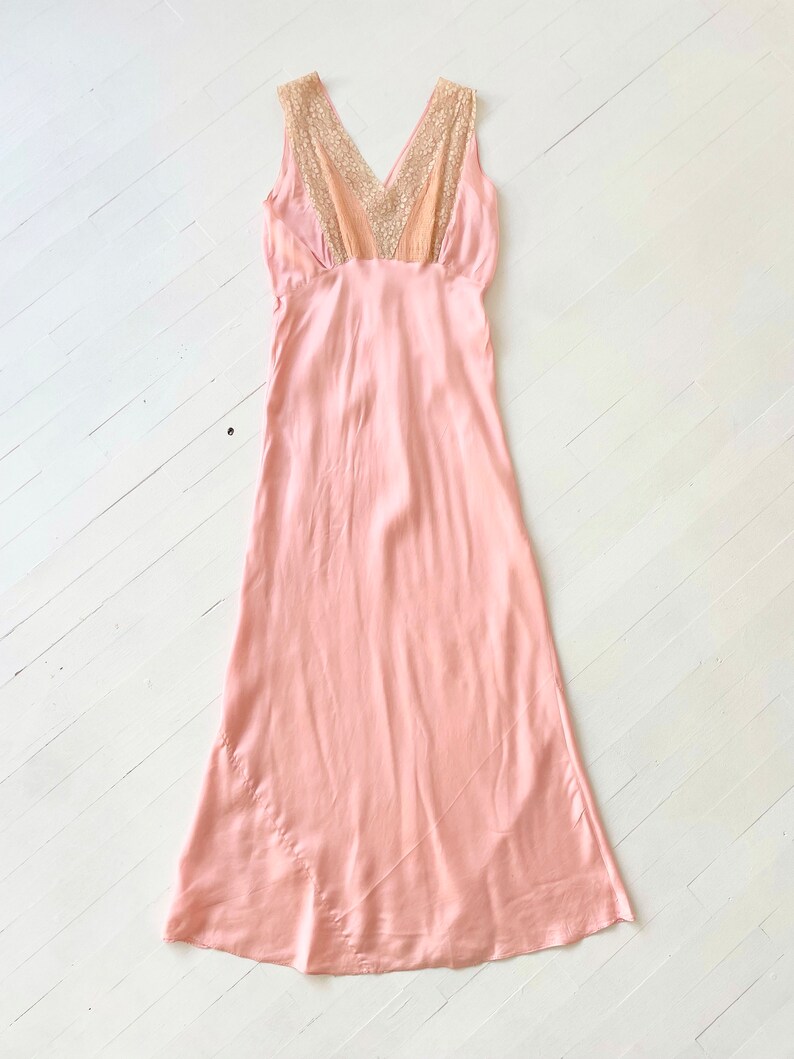 Vintage Pink Rayon Lace Bias Cut Slip Dress image 4