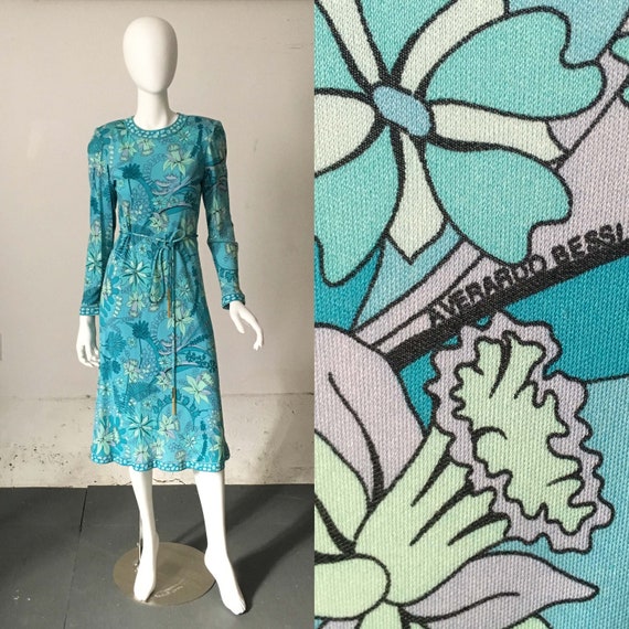 Averardo Bessi Mint Silk Botanical Dress