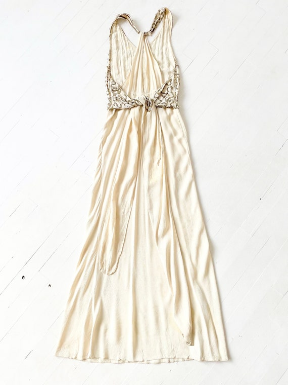 1930s Cream Sequin Bias Cut Gown AS IS - image 5
