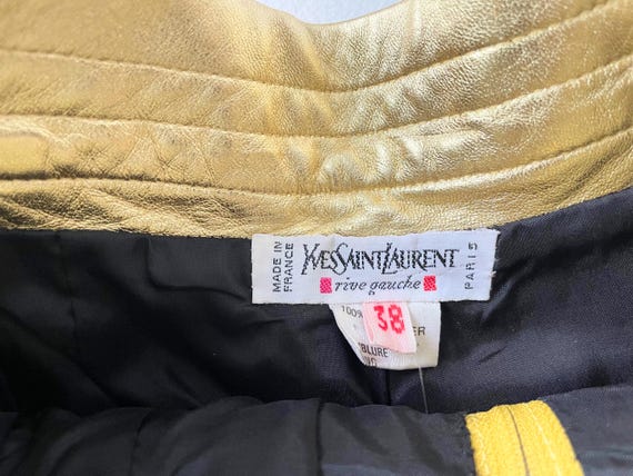 1980s YSL Rive Gauche Gold Leather Pants - image 4