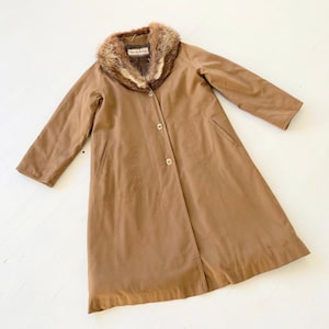 1960s Bonnie Cashin Brown Toggle Coat with Fur Collar