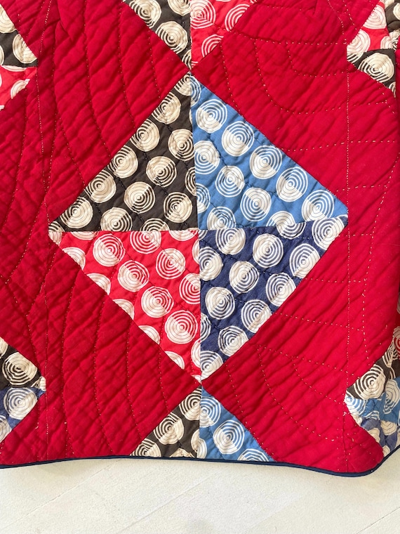 1980s Patchwork Quilted Cropped Jacket – Geometri… - image 4