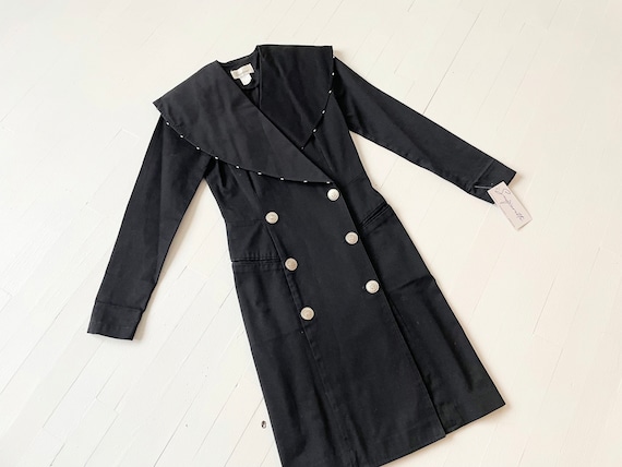 1980s Black Double Breasted Jacket - image 1