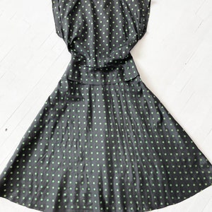 1940s Black Taffeta Polka Dot Dress image 3