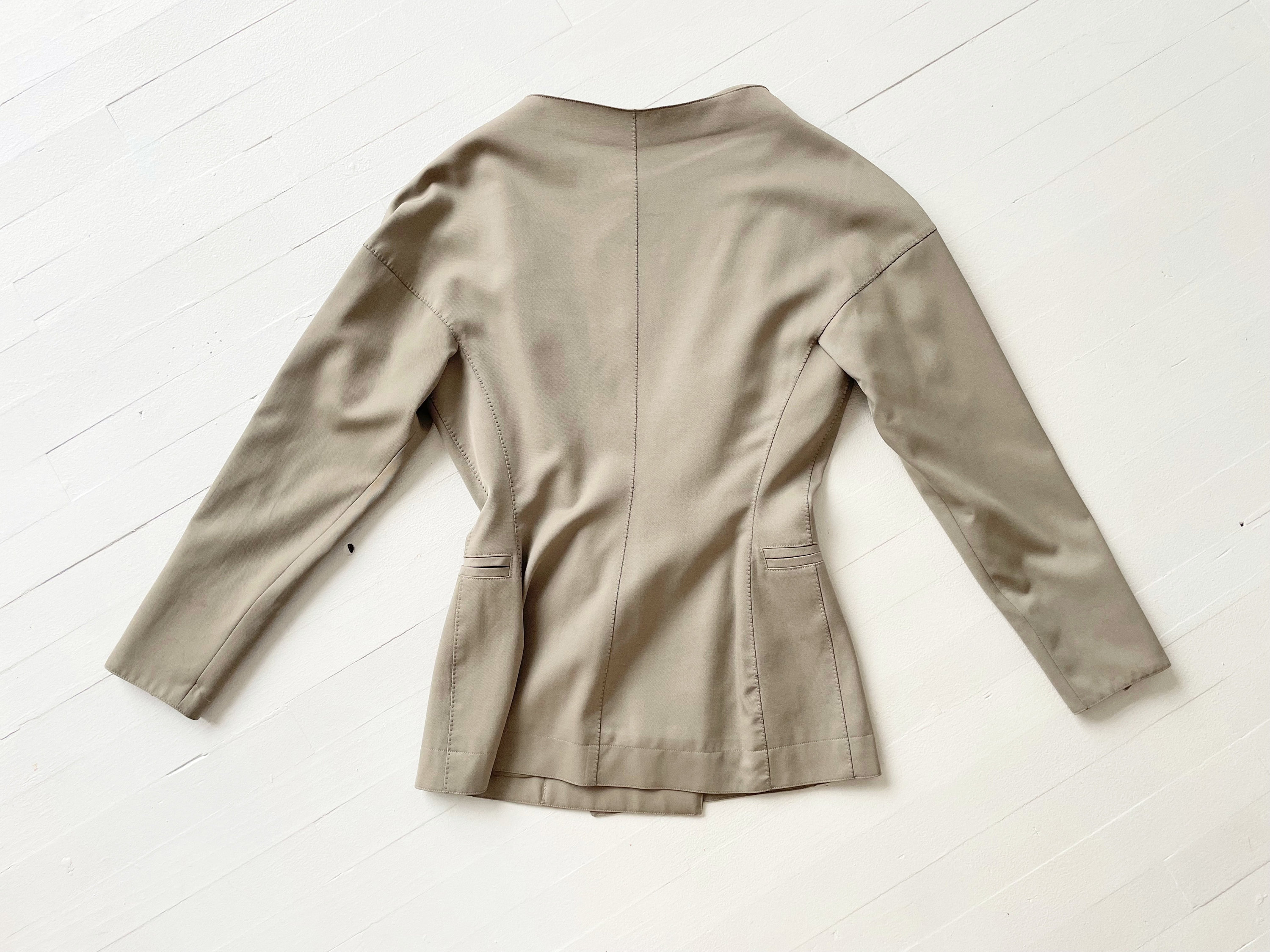 1980s Claude Montana Taupe Wool Jacket - Etsy