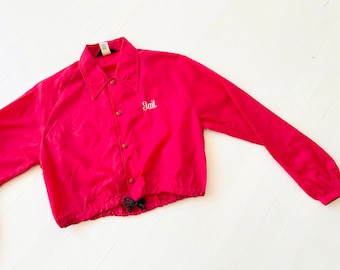 Vintage Red Nylon “Gail” Bomber Jacket