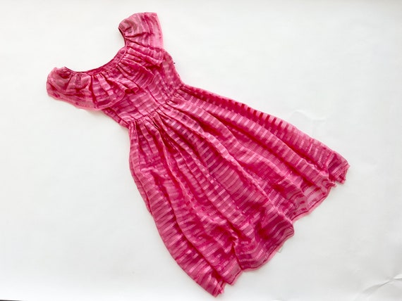 1980s Pink Chiffon Nipon Dress - image 9