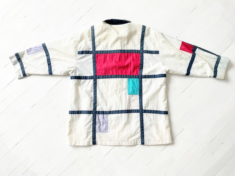 1980s White Mondrian Color-block Jacket image 4