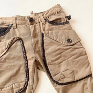 Y2K DSquared Leather Trim Cargo Pants image 2