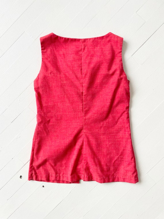 1970s Red Lace-Up Top - image 4