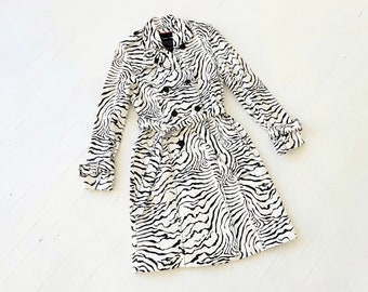 1990s Wilsons Zebra Print Belted Leather Jacket