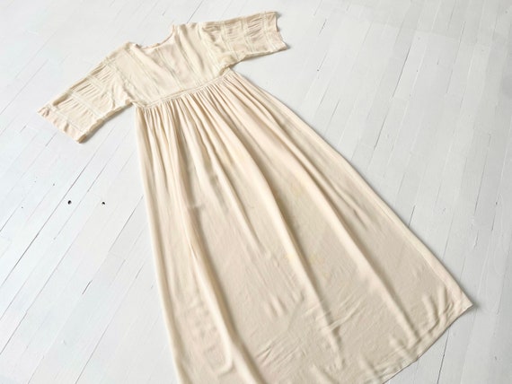 1970s Sheer Peach Silk + Lace Dress - image 4