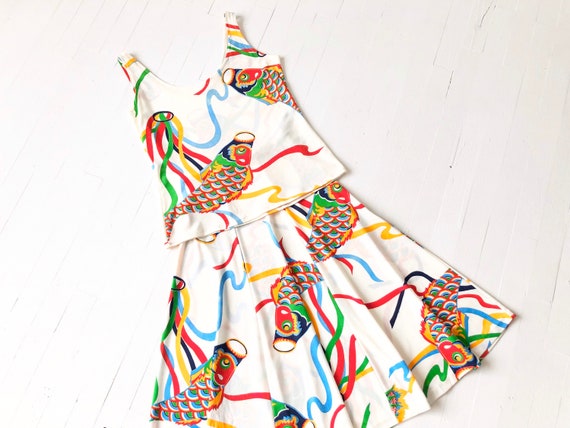 1970s Fish Print Two Piece Set
