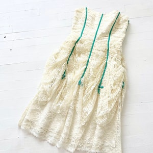 Vintage Betsey Johnson Ruched Lace Strapless Dress image 8