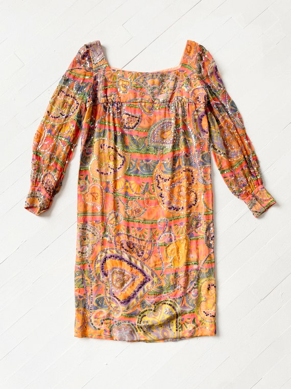 1960s Sequin Chiffon Dress - image 3