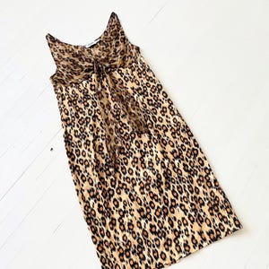 1990s Moschino Leopard Print Silk + Cotton Dress
