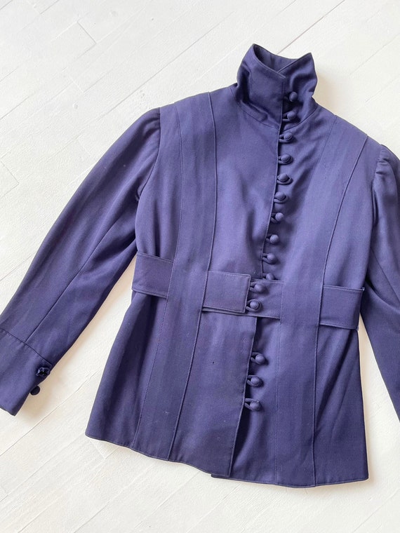 Antique Victorian Royal Purple Button Down Jacket - image 2