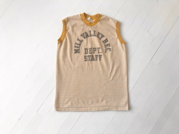 1970s Yellow Striped Mill Valley Tee - image 1