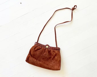 Vintage Brown Suede and Snakeskin Bag