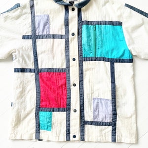 1980s White Mondrian Color-block Jacket image 3