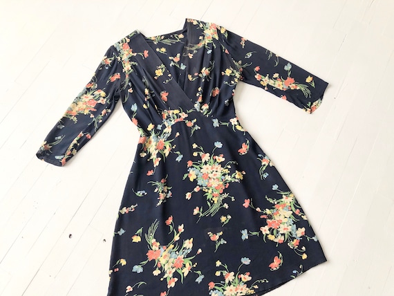 1940s Floral Rayon Dress