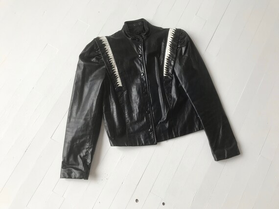 1980s Puff Sleeve Leather Jacket