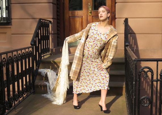 1930s Floral Chiffon Dress