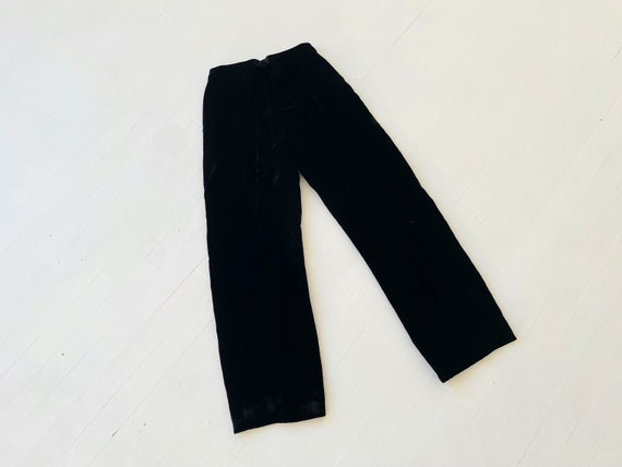 Vintage High Waist Black Velvet Pants - image 1