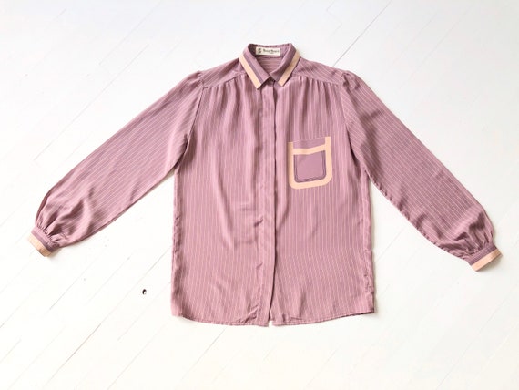 1980s Striped Mauve Trompe L’oeil Shirt